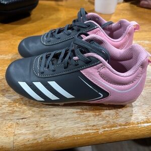 Adidas Kids' Pink and Gray Sneakers